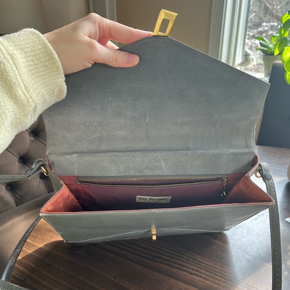 Vintage Slate Grey Neiman Marcus Jay Herbert Crossbody Purse - Picture 4 of 8